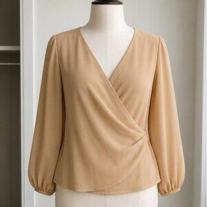 Camel Puff Sleeve Top